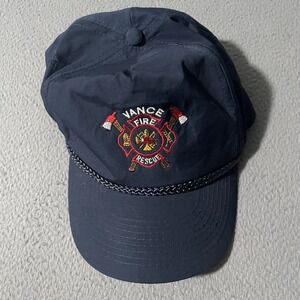 Vintage Vance‎ Nc Fire And Rescue Patch Hat Trucker Rope Adjustable Hat Cap